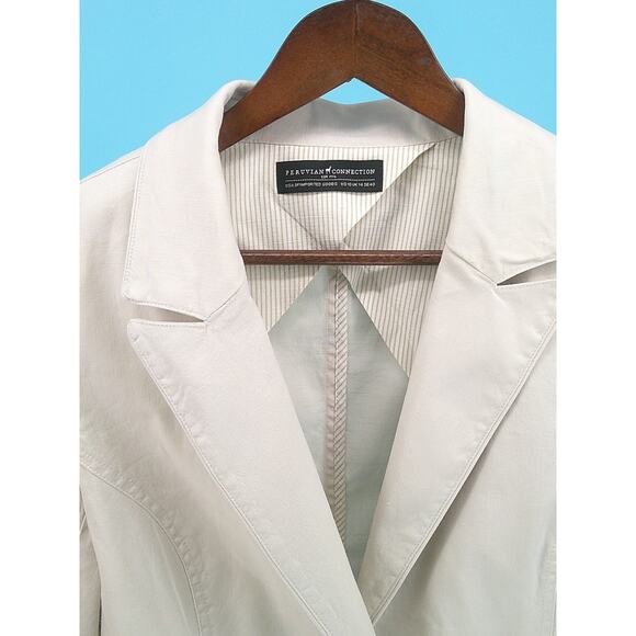 Peruvian Connection Womens Beige Elegant Long Sleeve Blazer Jacket Size 10 - Picture 2 of 8